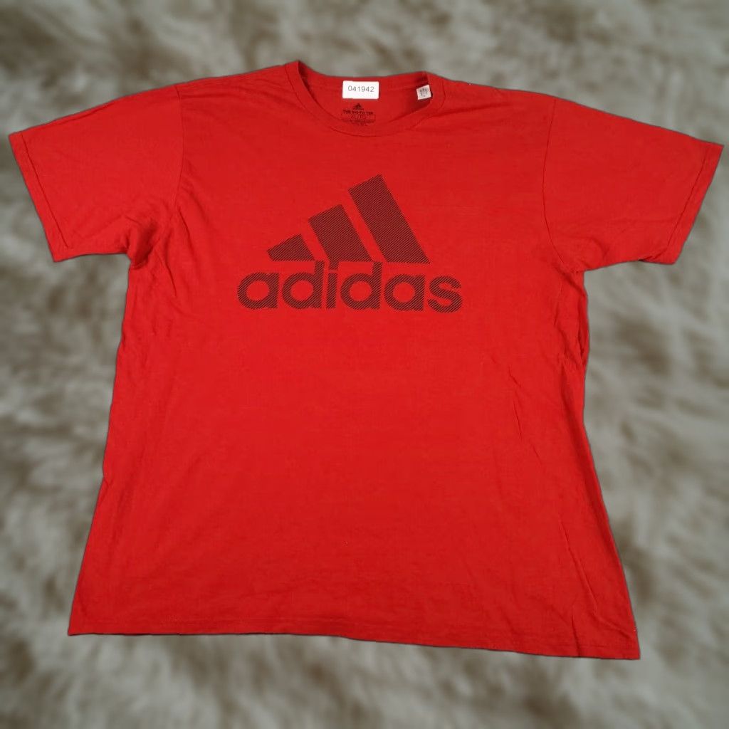 Adidas Adidas T Shirt Mens XL Red Short Sleeve Crew Neck Casual Cotton Blend Logo Vintage No Size US XL / EU 56 / 4 - 1 Thumbnail
