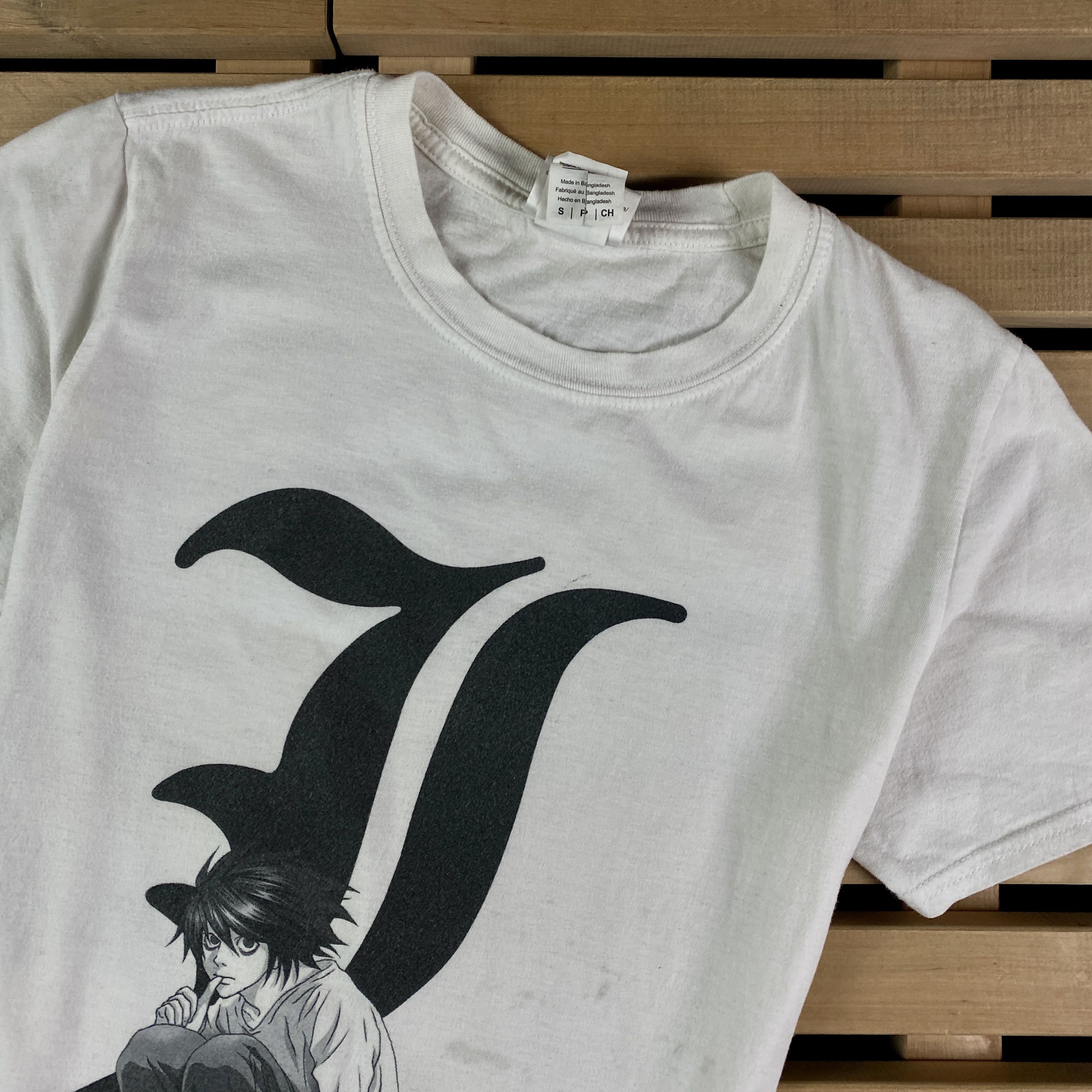 Anime Mens Vintage Anime T-Shirt Deadhnote Size S White Size US S / EU 44-46 / 1 - 2 Thumbnail