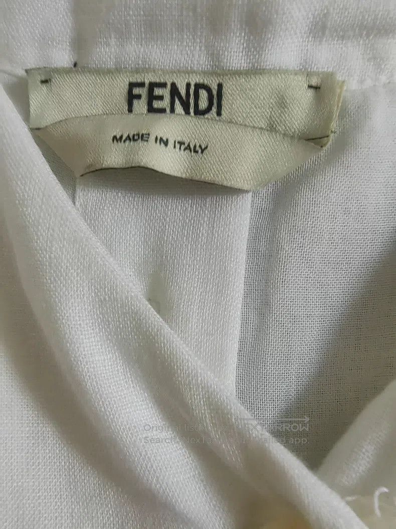Fendi Fendi Linen White Dress Size XS / US 0-2 / IT 36-38 - 5 Thumbnail