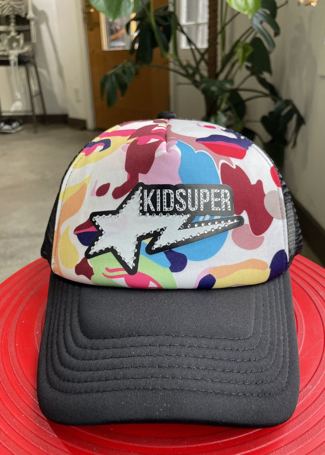 Bape BAPE x KidSuper Sta Logo Rhinestone Trucker Cap Size ONE SIZE - 2 Thumbnail