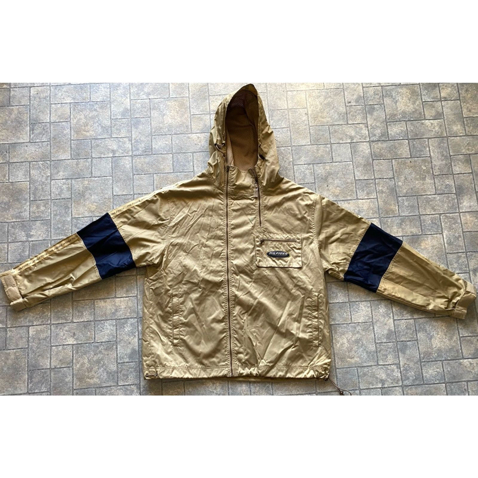 Tommy Hilfiger VINTAGE Hilfiger Athletics Mens Jacket XL Hooded Pockets Zipped Pockets Flaws Wear Damage Size US XL / EU 56 / 4 - 2 Thumbnail
