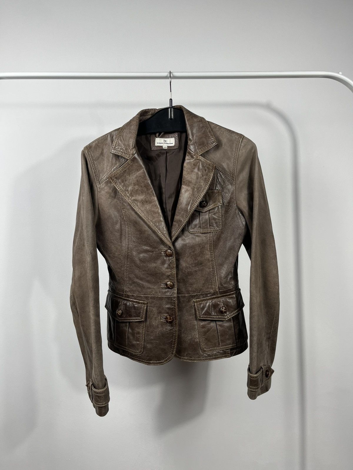 Tom Tailor Tom Tailor Leather Jacket Blazer Brown Women Size 36 Size S / US 4 / IT 40 - 1 Thumbnail