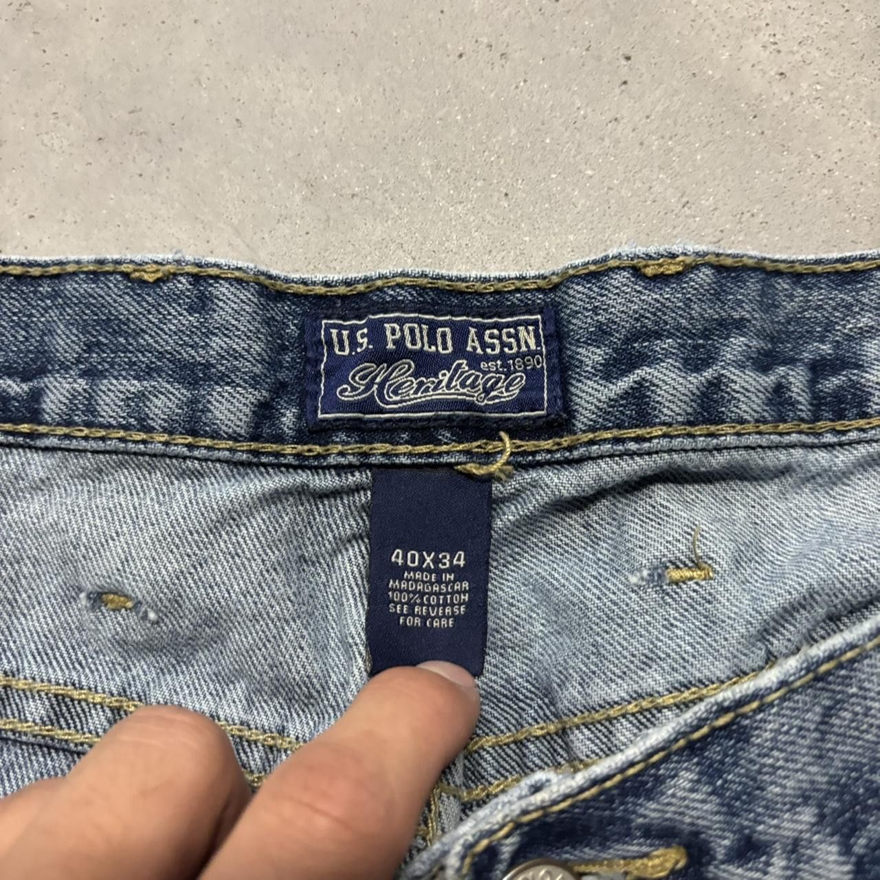 U.S. Polo Assn. × Vintage Crazy Vintage Y2K/2000s Baggy Grunge Medium Wash U.S. Polo Assn. Skater Denim Jeans! Size US 40 / EU 56 - 8 Thumbnail
