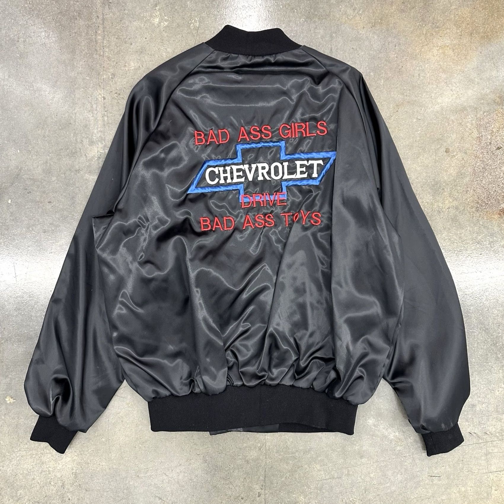 Vintage VINTAGE Chevrolet Jacket Nylon Embroidered Black XL Mens 80s Cars USA Size US XL / EU 56 / 4 - 2 Thumbnail