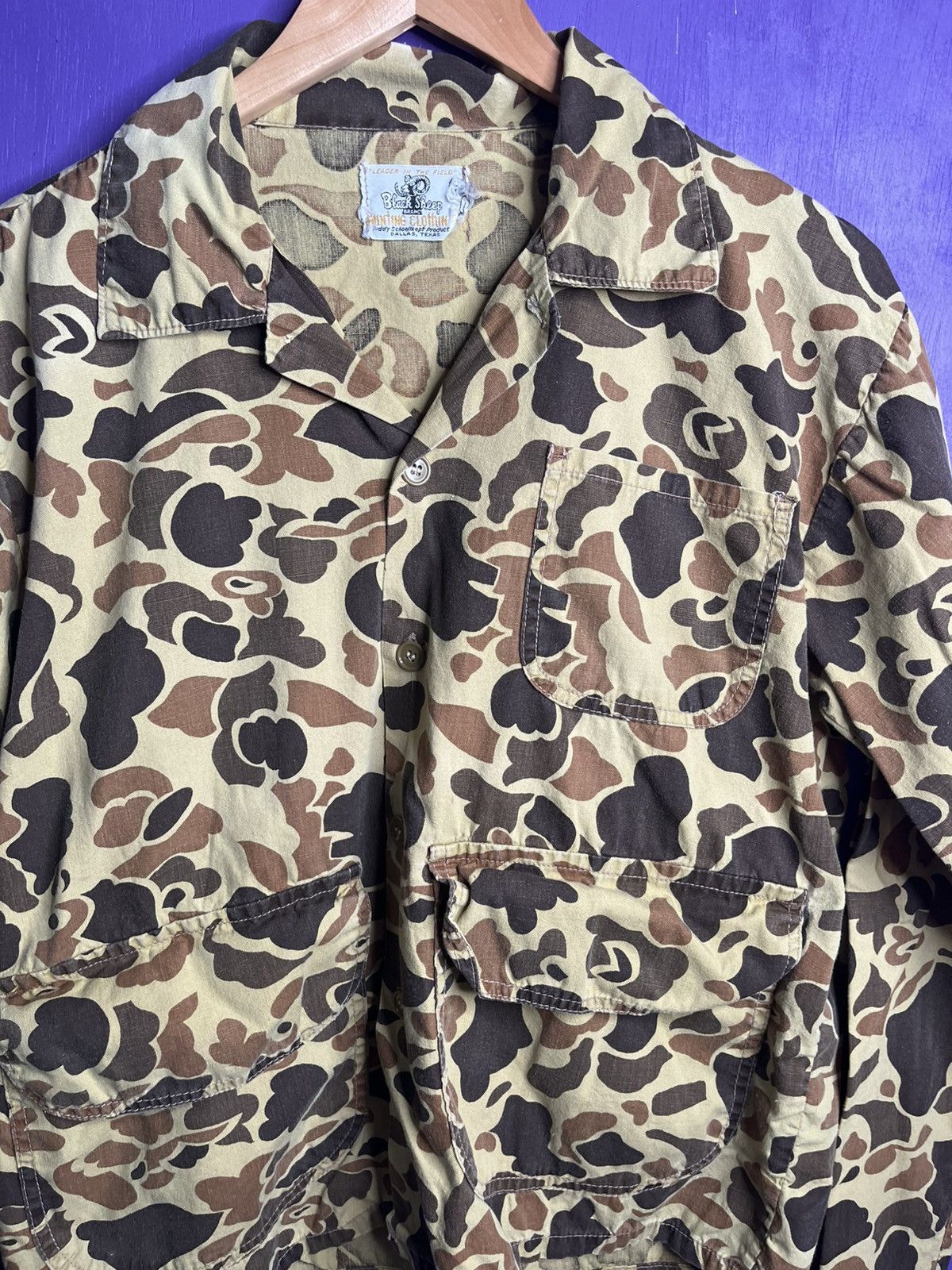 Vintage Vintage 70s black sheep Camo button up Size US M / EU 48-50 / 2 - 3 Thumbnail