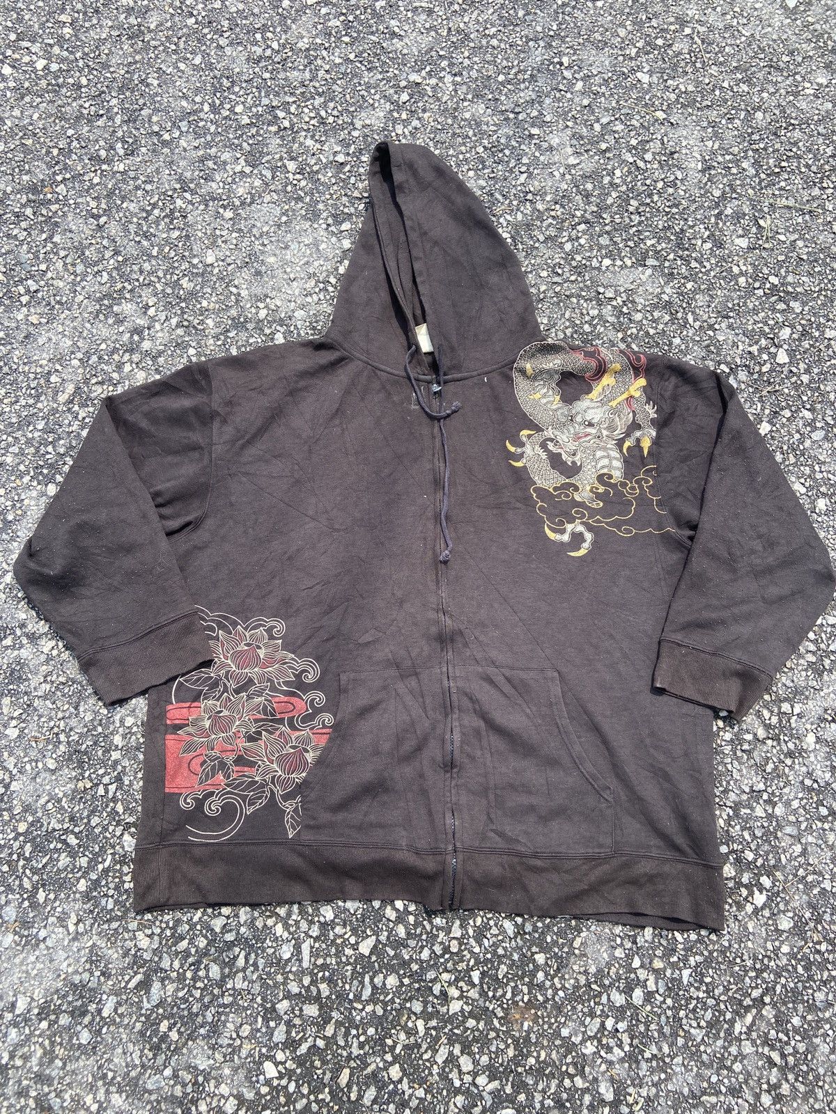 Japanese Brand × Vintage Vintage Sukajan Two Dragon Hoodie Size US XXL / EU 58 / 5 - 10 Thumbnail