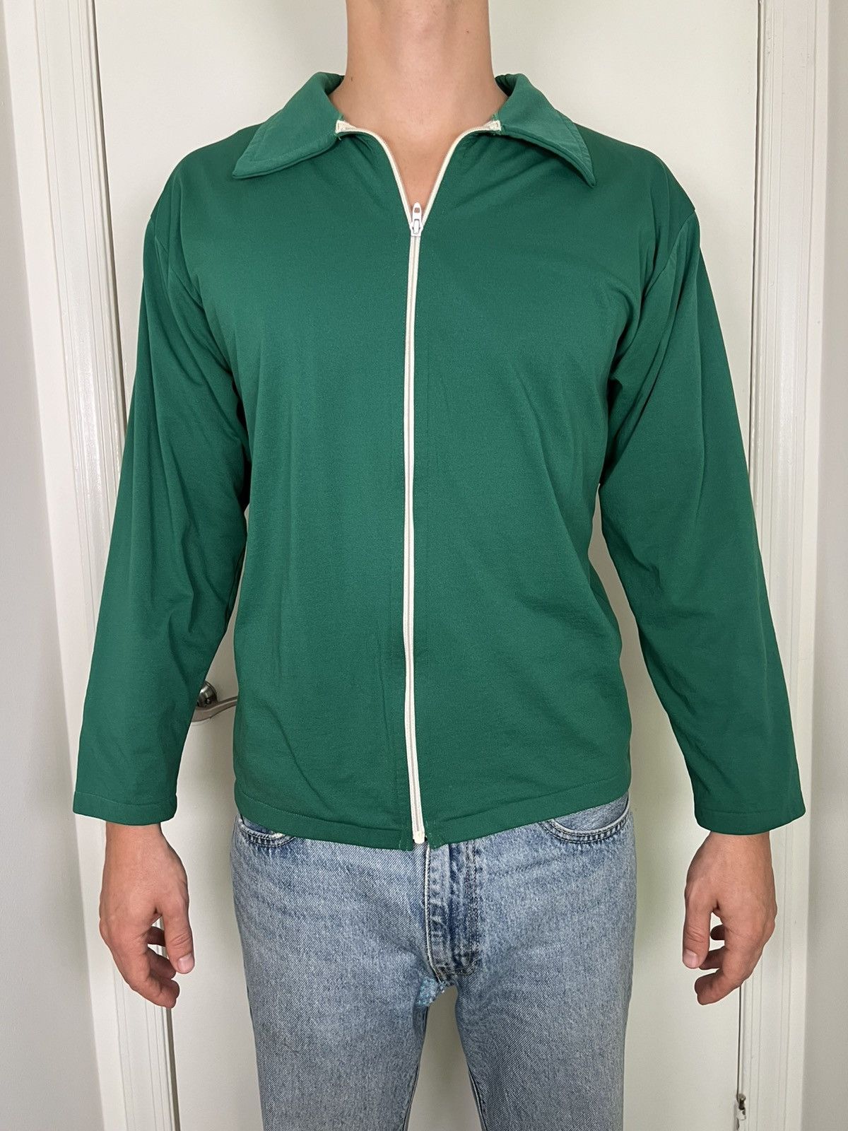 Vintage 70s Green Zip Up Size US L / EU 52-54 / 3 - 1 Thumbnail