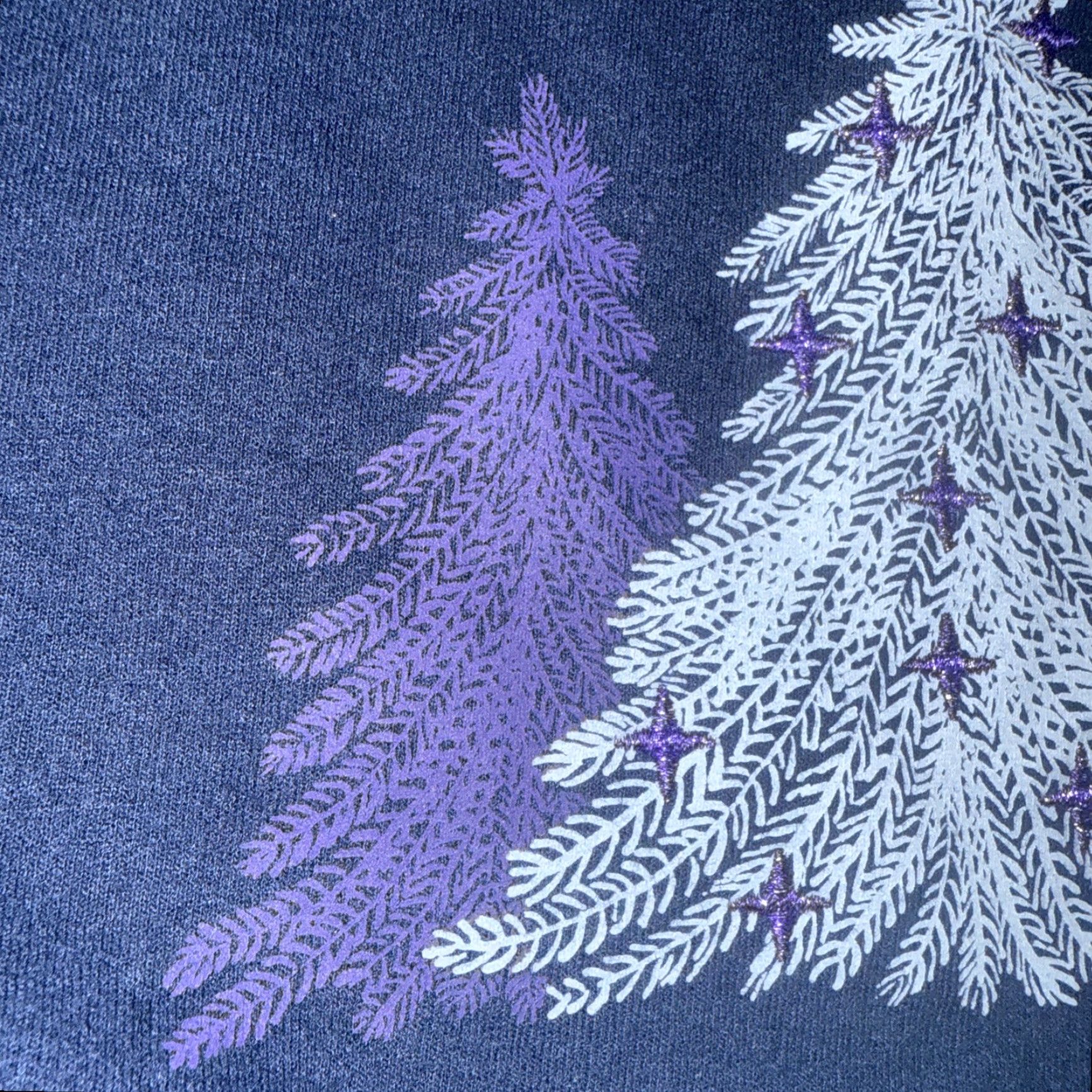 Vintage VINTAGE PFI Fashions Christmas Grannycore Sweatshirt Crewneck Navy Blue Purple Tree L Women’s Crewneck Sweatshirt Size L / US 10 / IT 46 - 3 Thumbnail