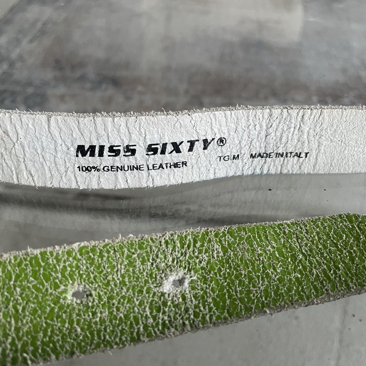 Miss Sixty × Vintage Miss Sixty Vintage Green Leather Belt Size ONE SIZE - 3 Thumbnail