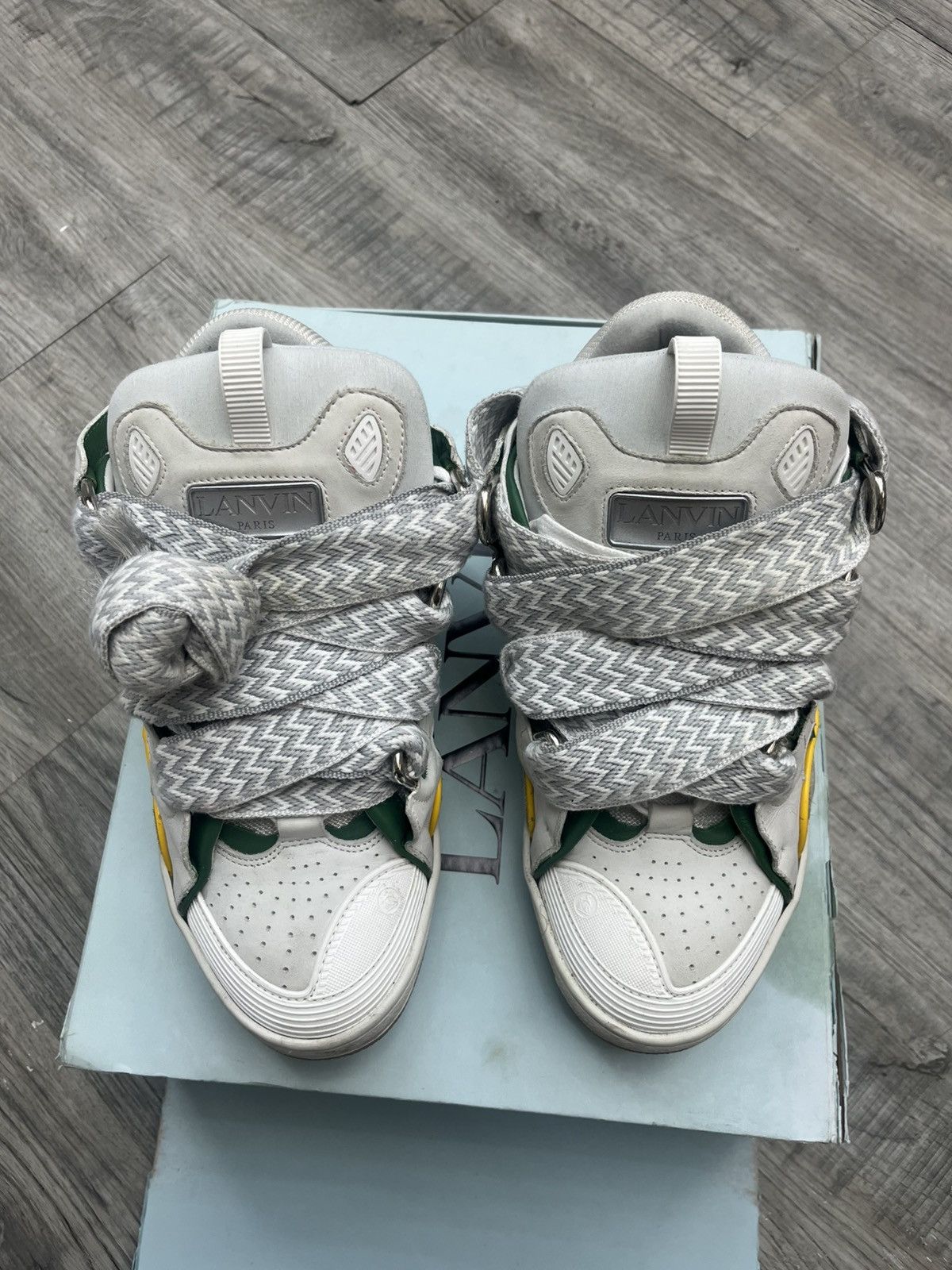 Lanvin Lanvin Curb Sneaker White Green Yellow Size US 10 / EU 43 - 2 Thumbnail