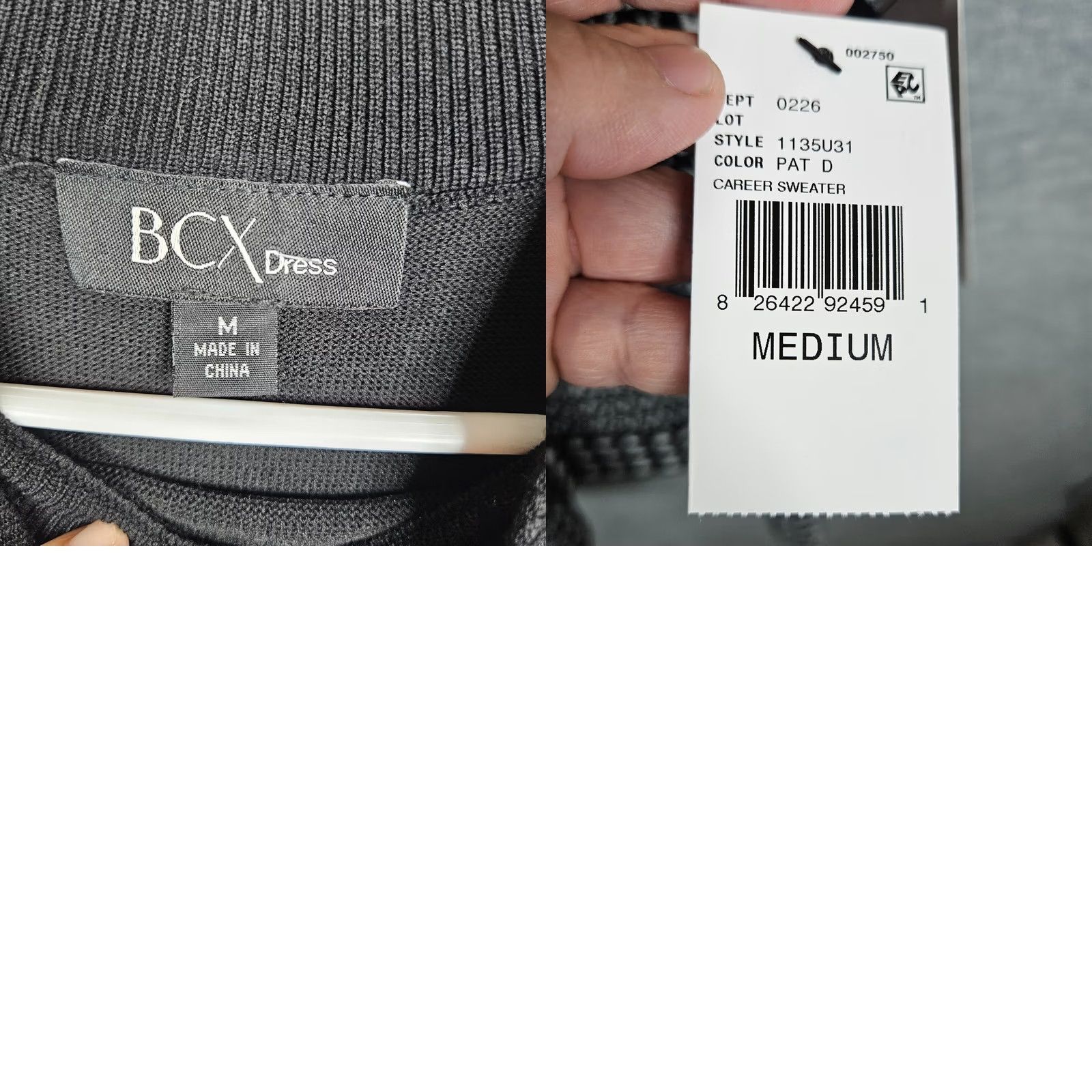 Vintage BCX Juniors Women’s Career Sweater Dress M Black Crew Neck Long Sleeve Casual New Dress Above the knee Womens Size M / US 6-8 / IT 42-44 - 8 Thumbnail