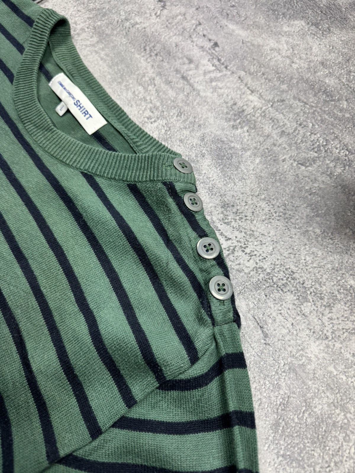 Comme des Garcons Comme des Garçons SHIRT Striped Knit Long Sleeve Top Size US L / EU 52-54 / 3 - 5 Thumbnail