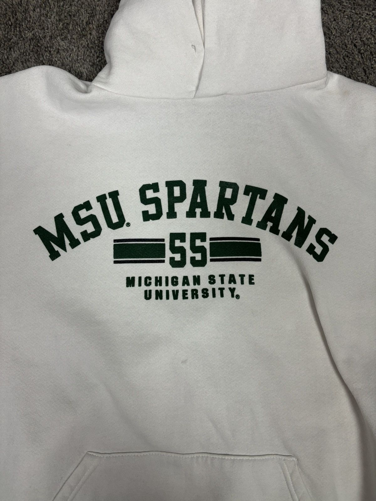 Russell Athletic Vintage 90s white russell athletic msu michigan state hoodie Size US XXL / EU 58 / 5 - 2 Thumbnail