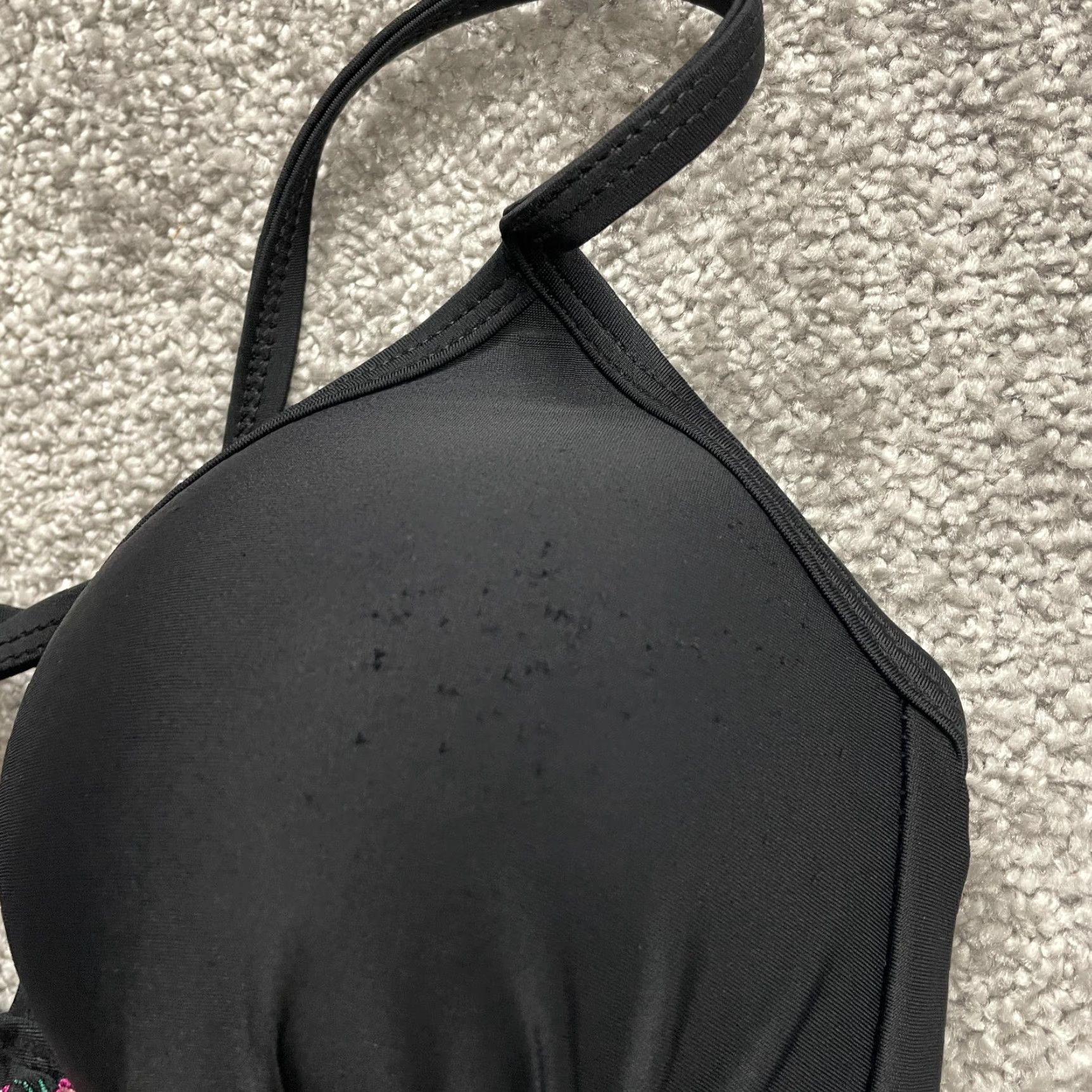 Vintage Unbranded Bikini Top Women S Black Floral Embroidered Padded Tassels Spaghetti Strap Swimsuit Top Beach Ready Size S / US 4 / IT 40 - 7 Thumbnail