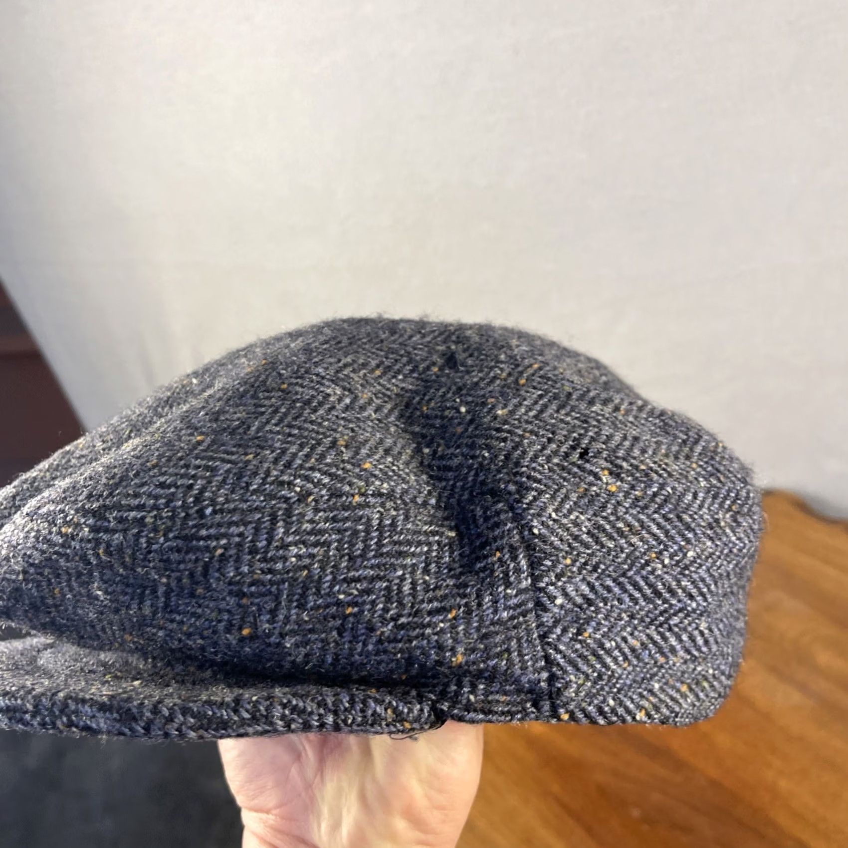Vintage VINTAGE Shandon Flat Cap Men L Gray Wool Herringbone Donegal Tweed Ireland Classic Irish Hat Lined Size ONE SIZE - 5 Thumbnail