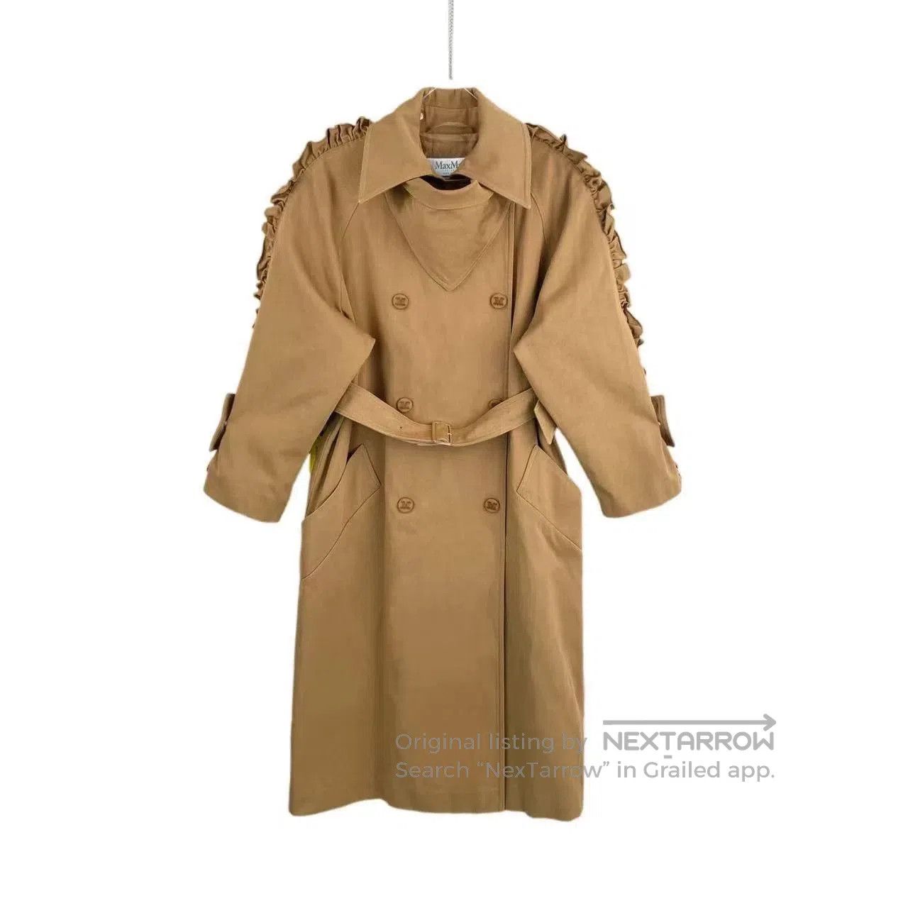 Other MaxMara Camel Ruffled Sleeve Coat. Size US XS / EU 42 / 0 - 1 Thumbnail