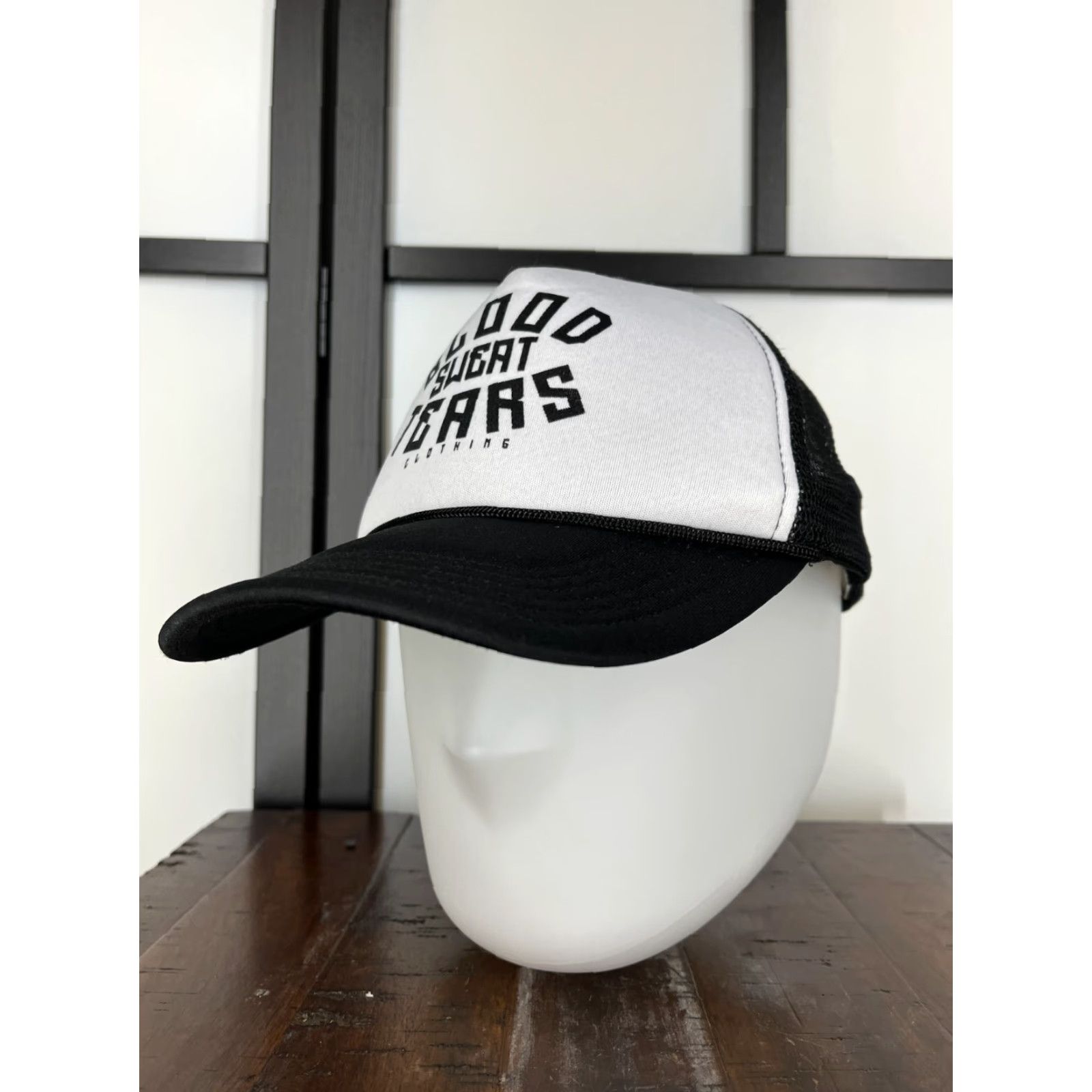 Vintage Blood Sweat Tears Hat Cap Snap Back Black White Trucker 100% Polyester C Size ONE SIZE - 4 Thumbnail