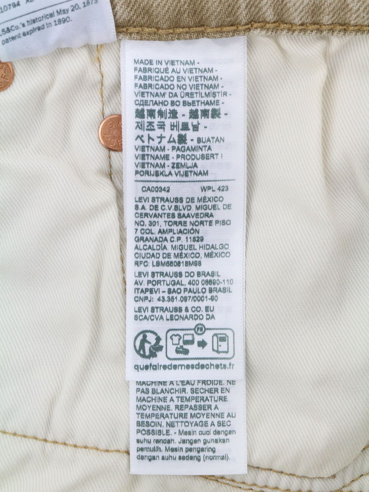 Levi's 502 W34/L34 Beige Big E Taper Zip Jeans 87079 Size US 34 / EU 50 - 7 Thumbnail