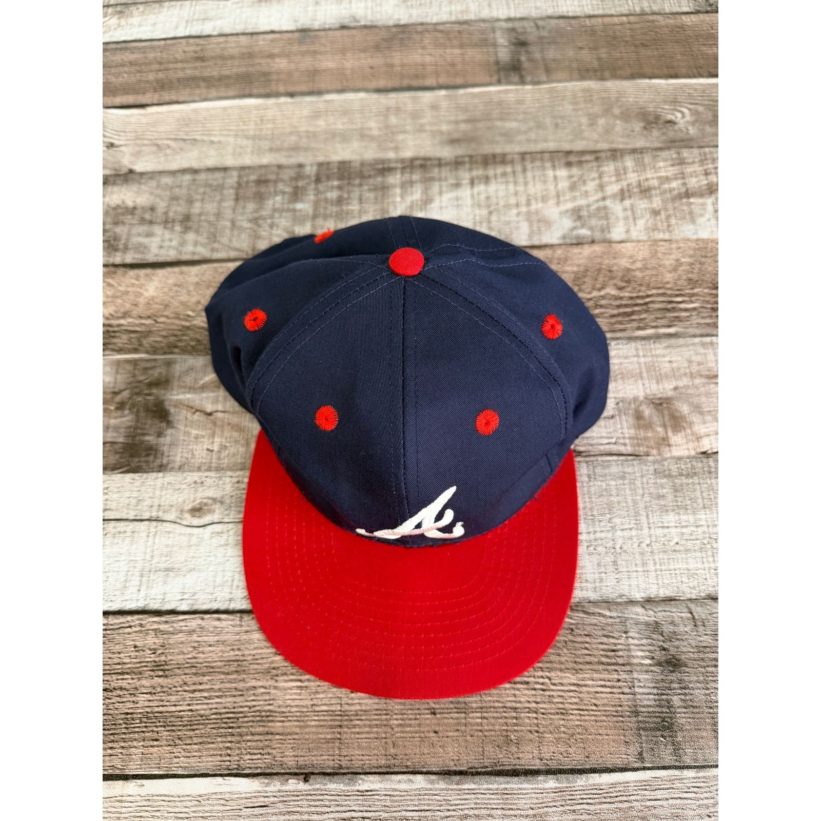 MLB Vintage Atlanta Braves Snapback Baseball Hat Size ONE SIZE - 3 Thumbnail