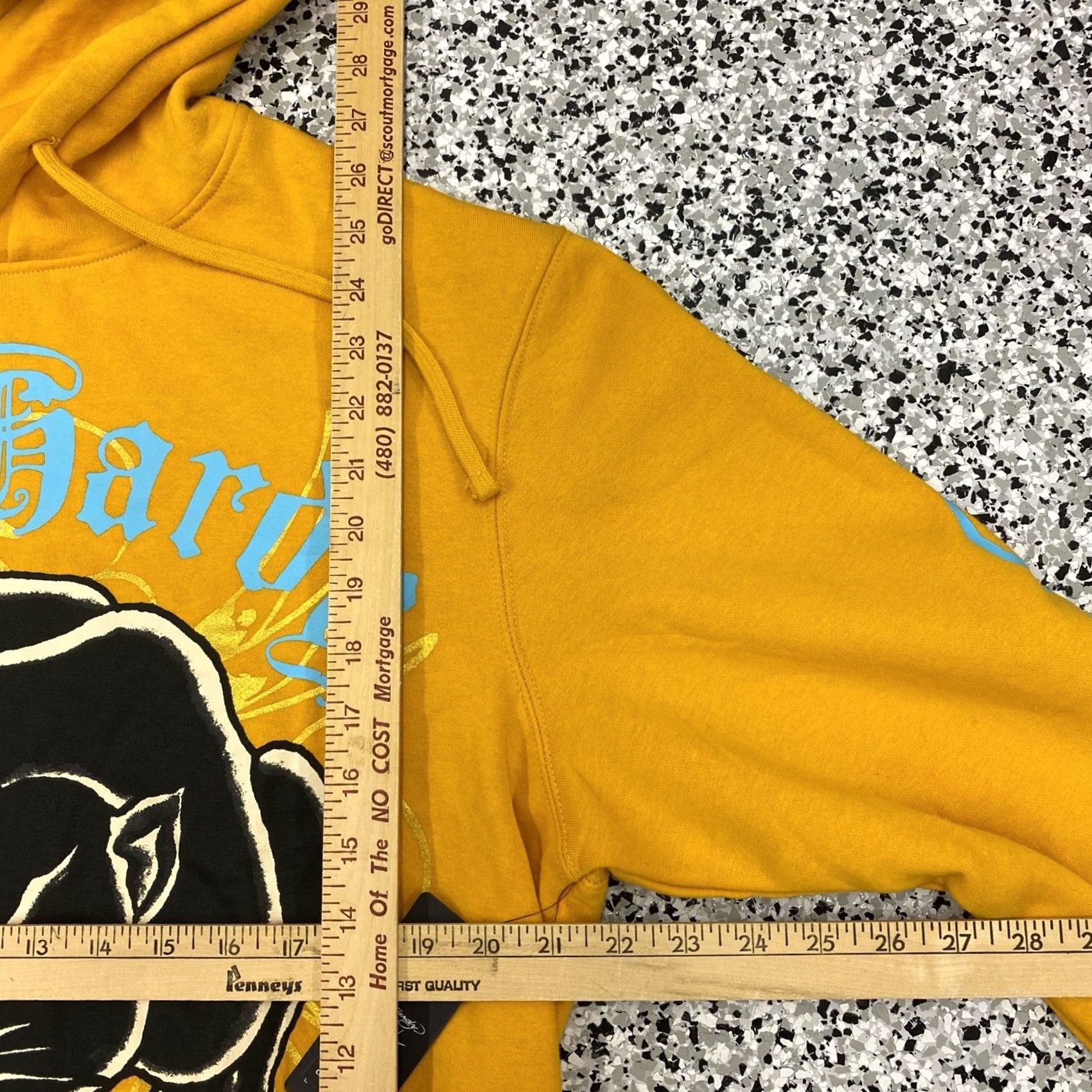 Ed Hardy VINTAGE Ed Hardy Yellow Hoodie Black Panther Pullover Sweatshirt Men's Large EHM1300-55 Size US L / EU 52-54 / 3 - 3 Thumbnail