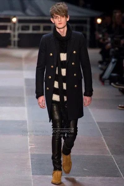 Saint Laurent Paris Saint Laurent Paris Navy Gold Button Coat. Size US XS / EU 42 / 0 - 9 Thumbnail