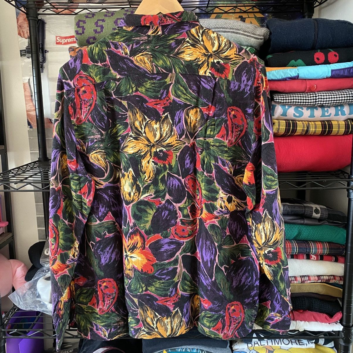 Supreme Supreme Painted Flower Rayon Shirt Purple 2017 Designer Size US M / EU 48-50 / 2 - 3 Thumbnail