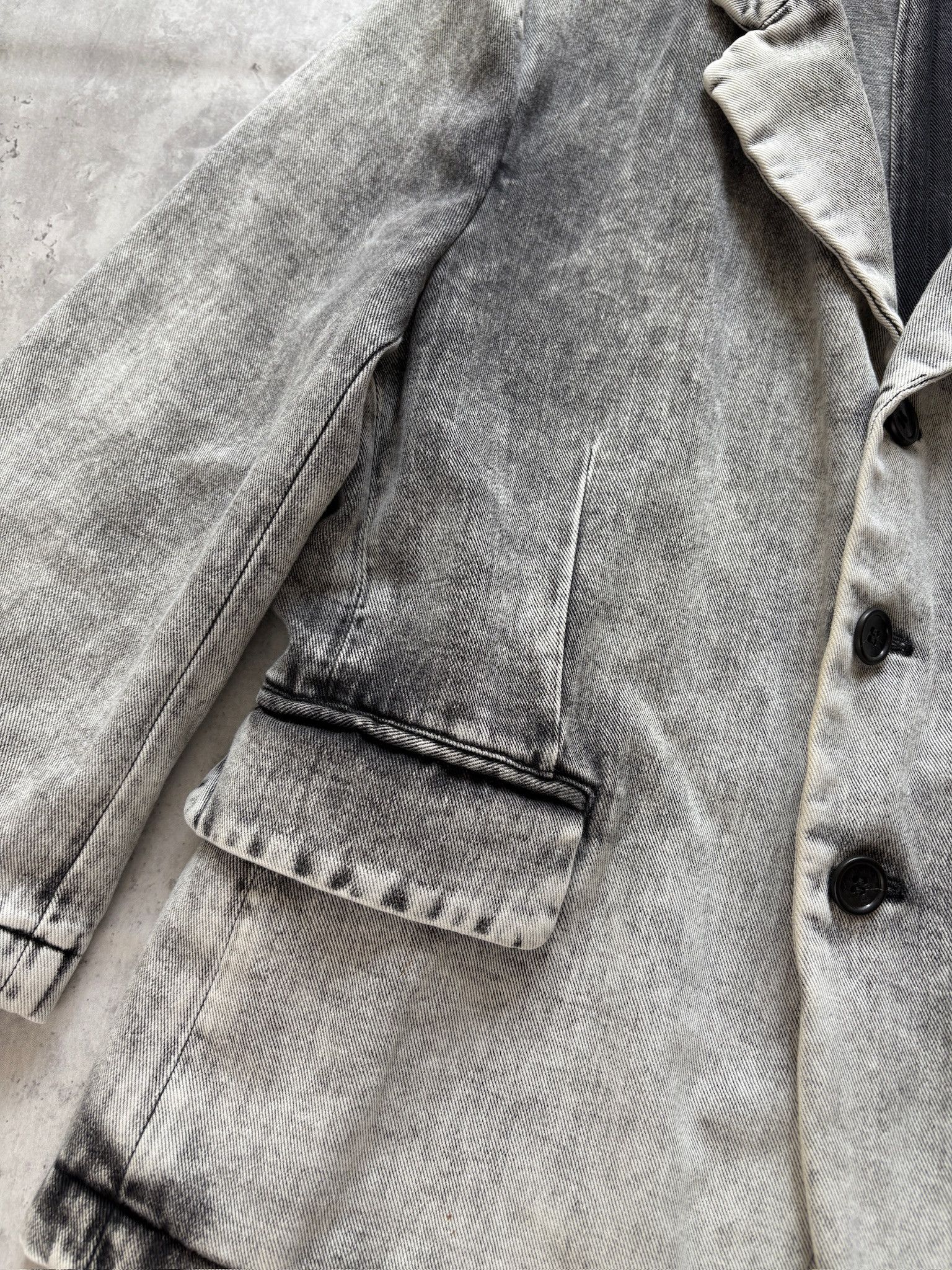 Comme des Garcons Black Comme des Garçons Black SS21 Gray Washed Denim Blazer Size US M / EU 48-50 / 2 - 8 Thumbnail
