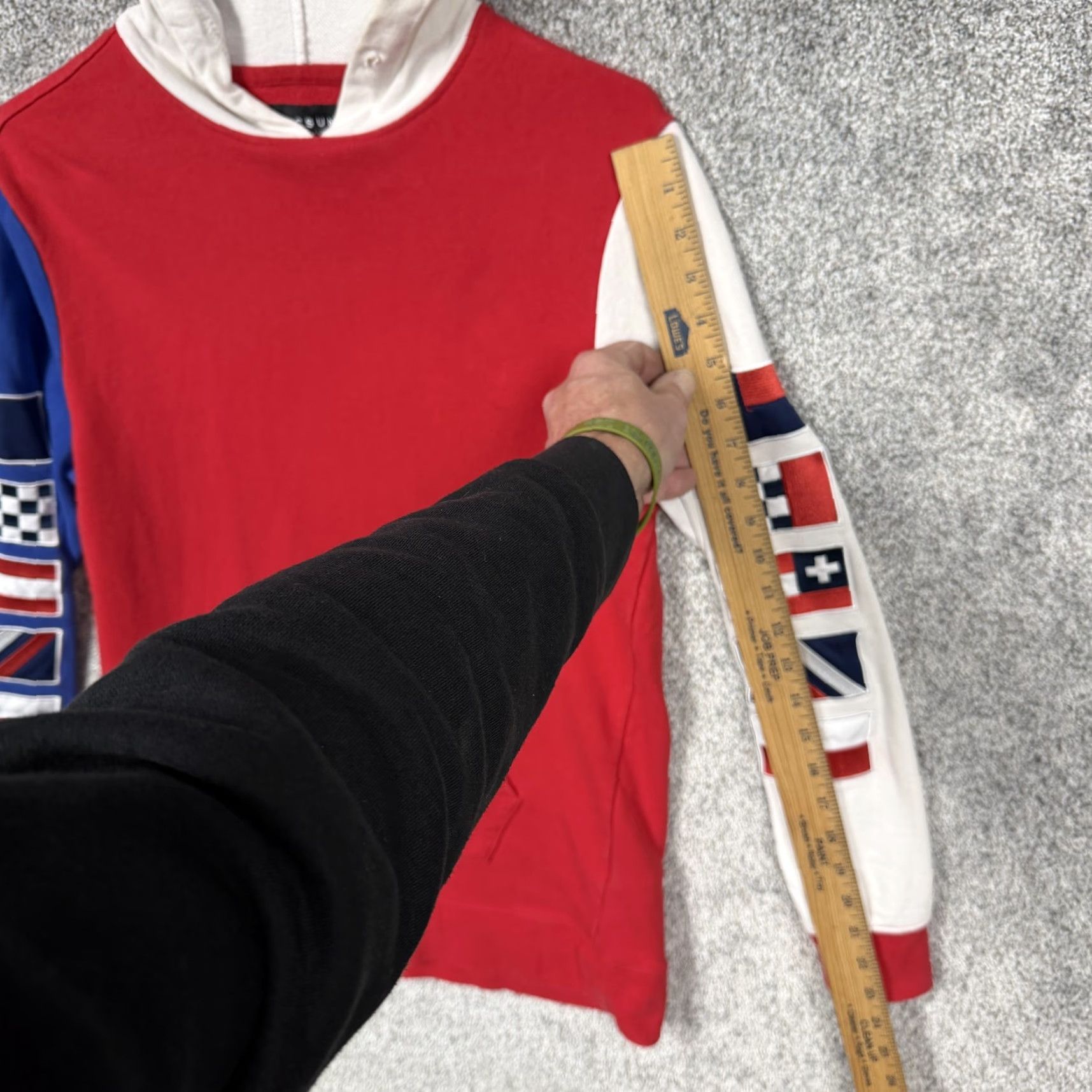Pacsun PacSun Hoodie Mens S Red White Blue Nautical Flag Sleeve Graphic Sweatshirt Size US S / EU 44-46 / 1 - 3 Thumbnail