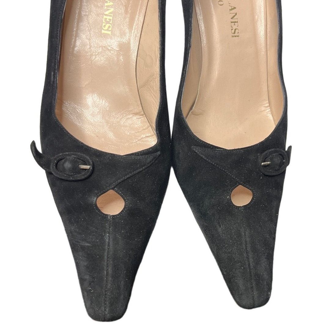 Gianni Valentino Gianni Milanesi Black Suede Pointed Pumps EU 39.5 Italy Size US 9 / IT 39 - 9 Thumbnail