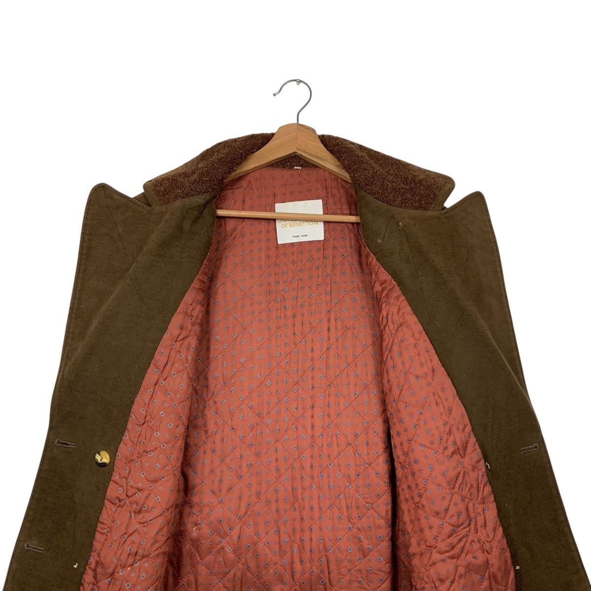 United Colors Of Benetton BENETTON Double Breasted Cotton Overcoat #2571-C116 Size M / US 6-8 / IT 42-44 - 13 Thumbnail