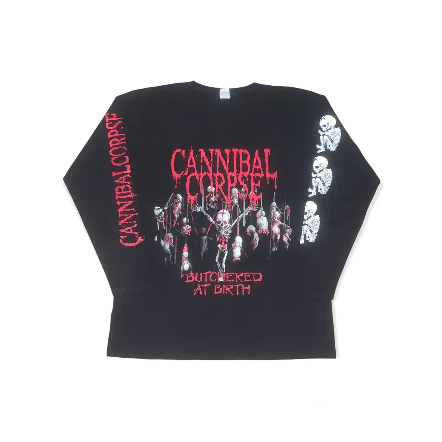 CANNIBAL CORPSE 長袖 Tシャツ 2002 ビンテージ メタル Vintage Cannibal Corpse Long Sleeve Shirt XL Butchered At