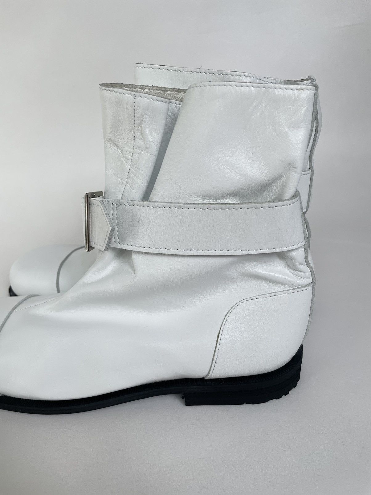 Comme des Garcons Square Toe Black Leather Buckle Boots Size US 8 / IT 38 - 5 Thumbnail