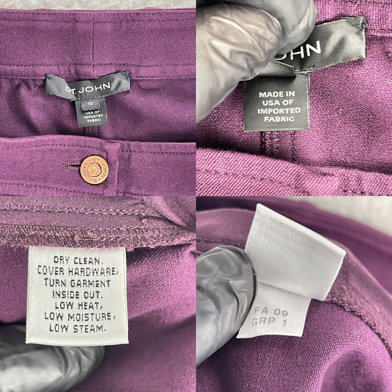 St. John St. John Purple Pleated Straight Leg Pants Womens Size 10 High Rise Casual Dress Pant Size 32" / US 10 / IT 46 - 10 Thumbnail