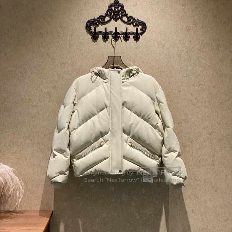 Hermes Hermes Beige Lined Monogrammed Hooded Down Jacket Size XXS / US 00 / IT 34 - 1 Thumbnail