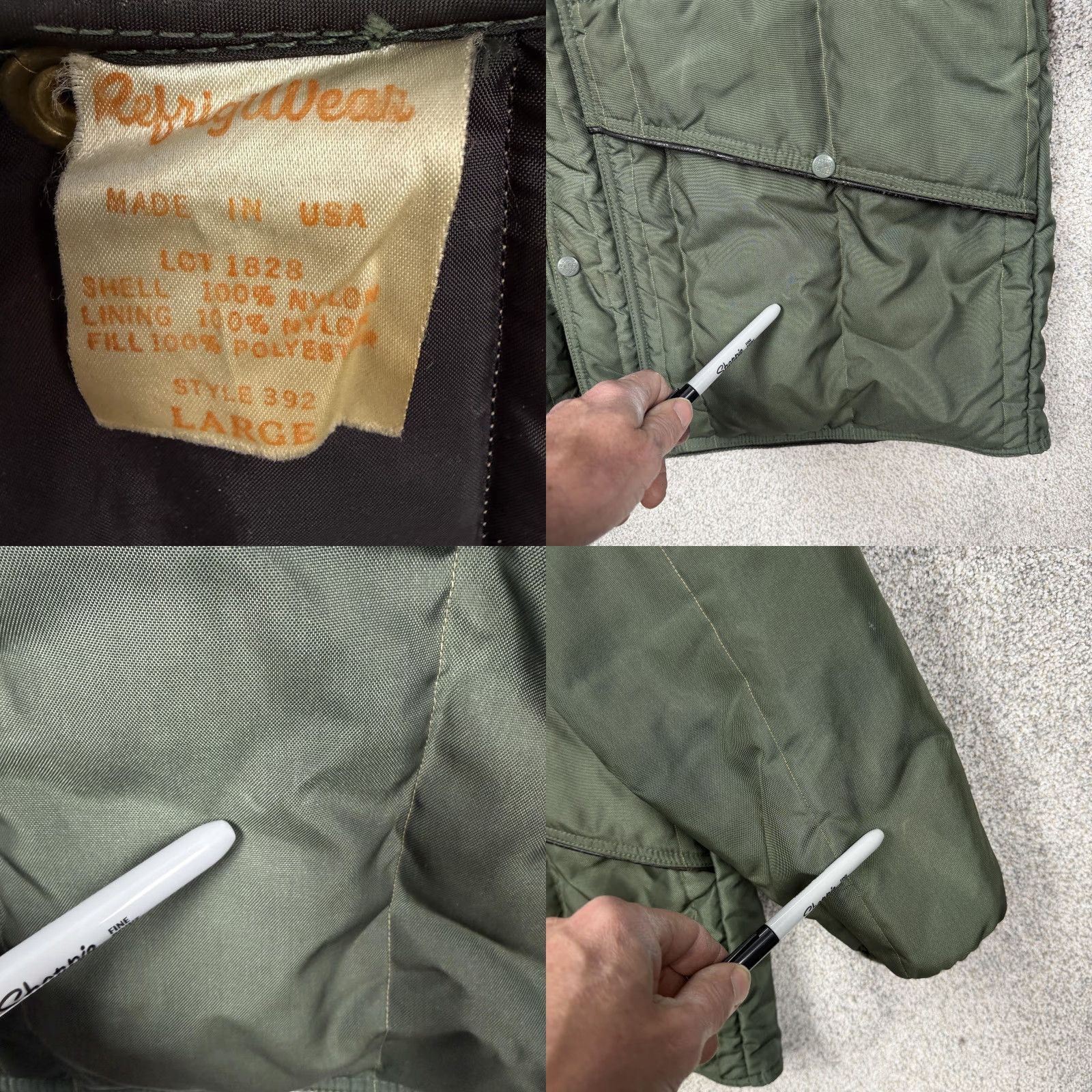 Refrigiwear VTG RefrigiWear Parka Coat Mens L Green 80s Insulated Hooded Workwear Gorpcore USA Parka Mens L Green 80s Size US L / EU 52-54 / 3 - 9 Thumbnail