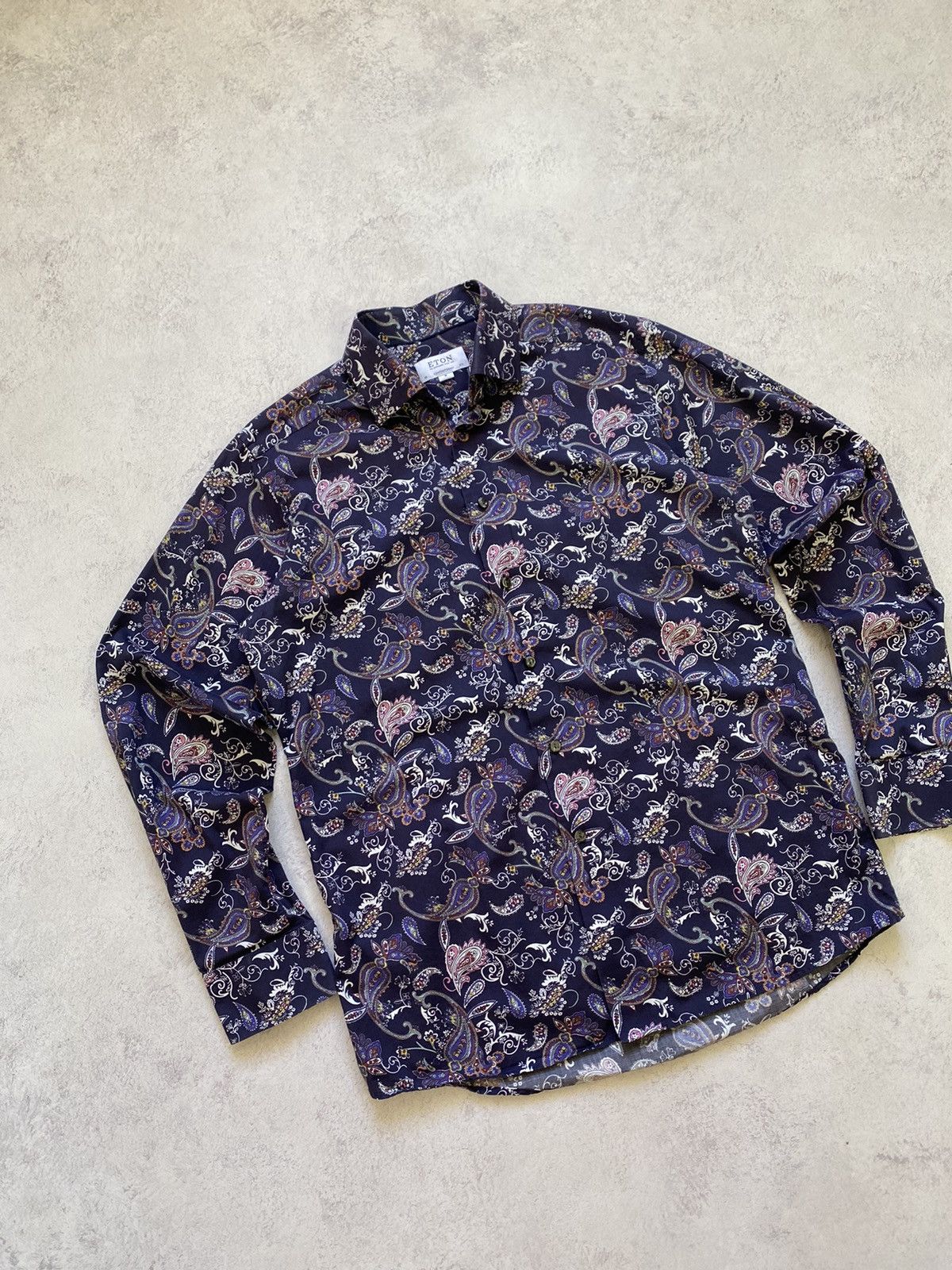 Eton Eton Mens Paisley Multicolor Button Up Shirt Size M Size US M / EU 48-50 / 2 - 3 Thumbnail