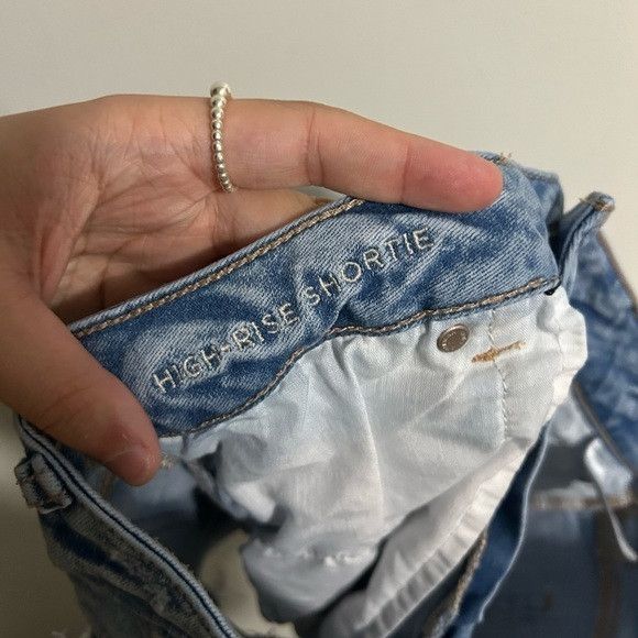 American Eagle Outfitters American Eagle High Waisted Shortie Jean Shorts Size 32" / US 10 / IT 46 - 5 Thumbnail