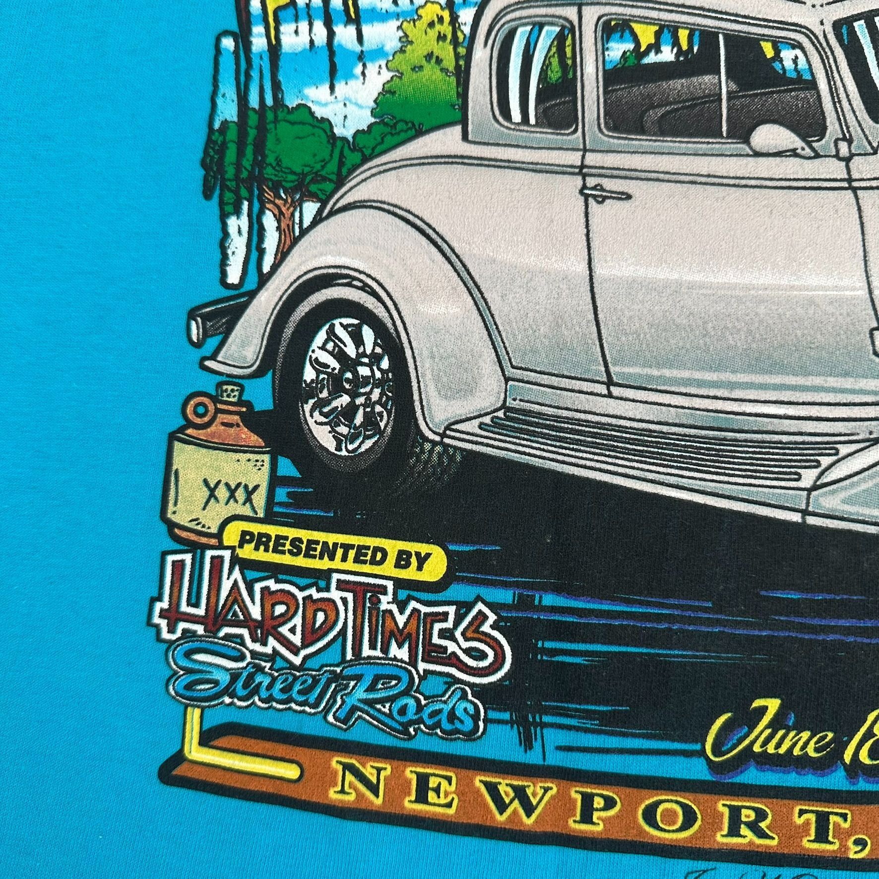 Anvil Vintage Y2K Moonshine Rod Run Car Show T-Shirt Blue M Retro Size US M / EU 48-50 / 2 - 4 Thumbnail