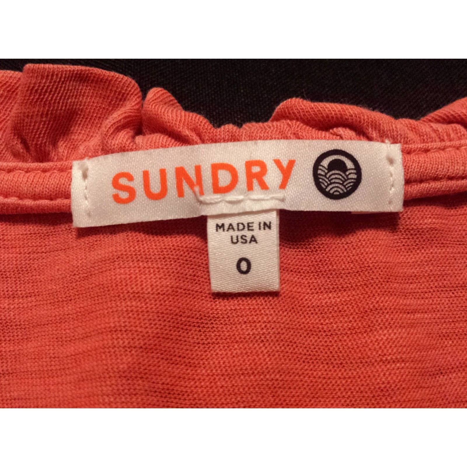 Sundry Sundry Womens 0X Plus Long Sleeve Shirt Solid Orange Round Neck Pullover Size XS / US 0-2 / IT 36-38 - 5 Thumbnail