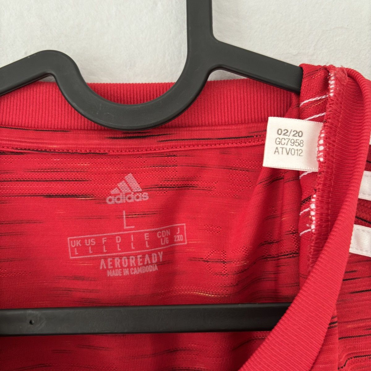 Adidas 2020 2021 Manchester United Adidas Home Kit Soccer Jersey MU Size US L / EU 52-54 / 3 - 4 Thumbnail
