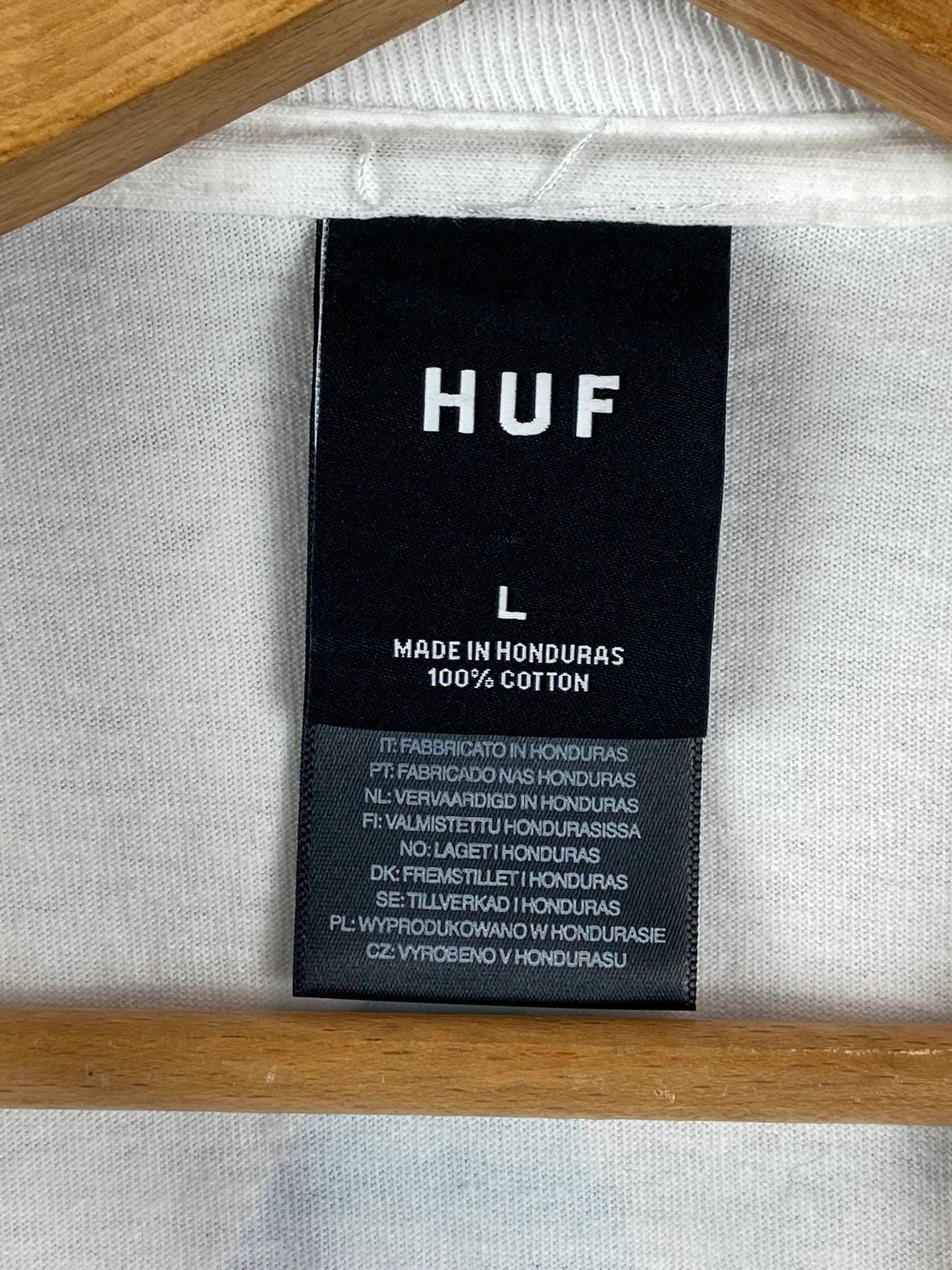 Huf HUF White Tee / Clean Skate Heritage (L) Size US L / EU 52-54 / 3 - 5 Thumbnail