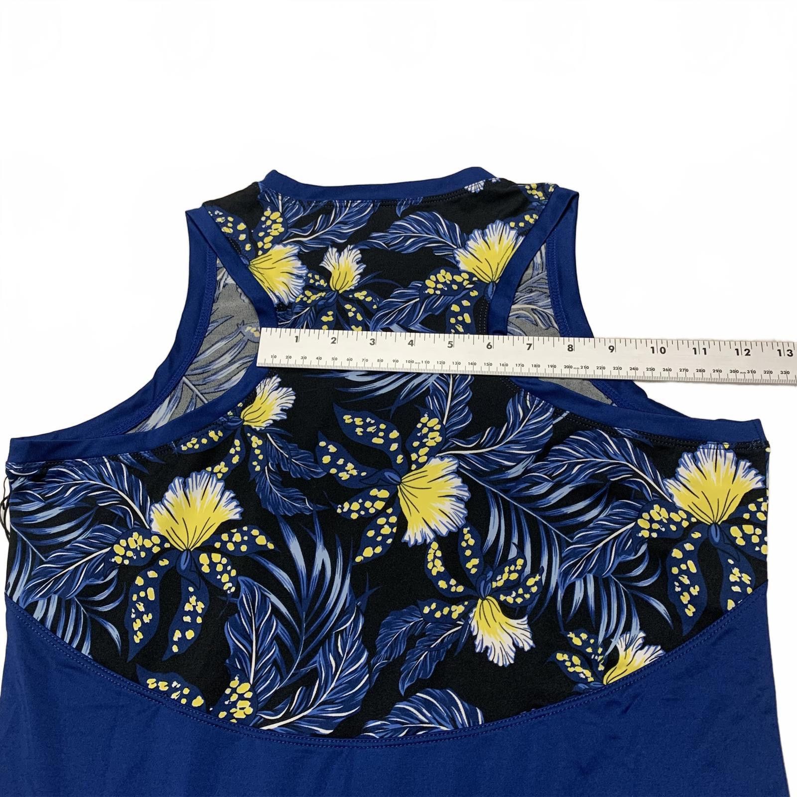 Ann Taylor TAIL Women's Sz M Debbie Blue Jungle Sleeveless Floral Top Size ONE SIZE - 9 Thumbnail
