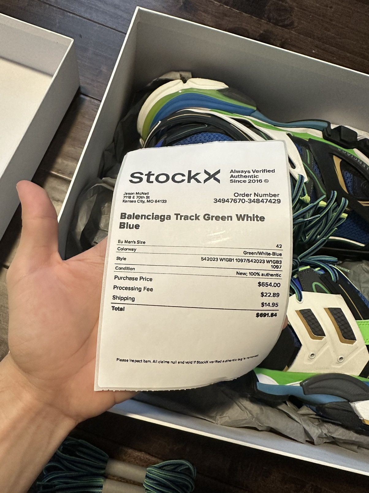 Balenciaga Balenciaga Track Green White Blue Size US 9 / EU 42 - 8 Thumbnail