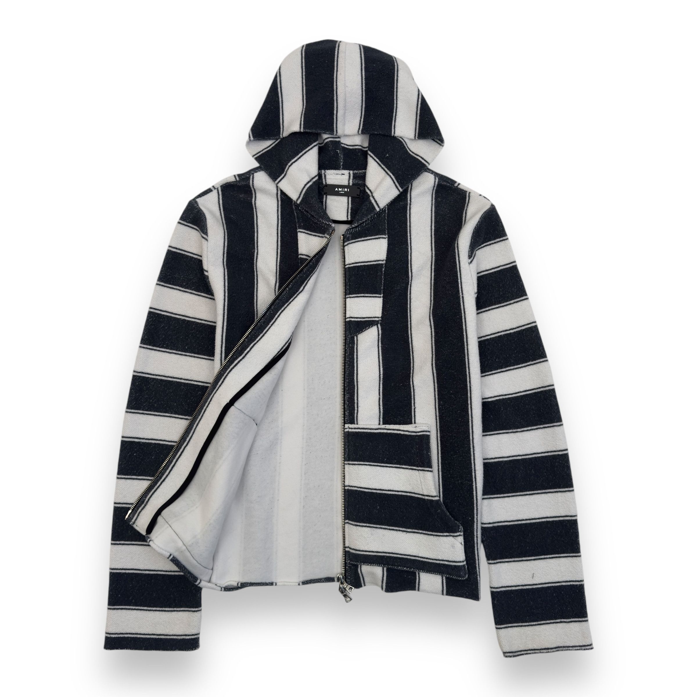 Amiri AMIRI BAJA STRIPED ZIP-UP HOODIE BLUE / WHITE L Size US L / EU 52-54 / 3 - 2 Thumbnail