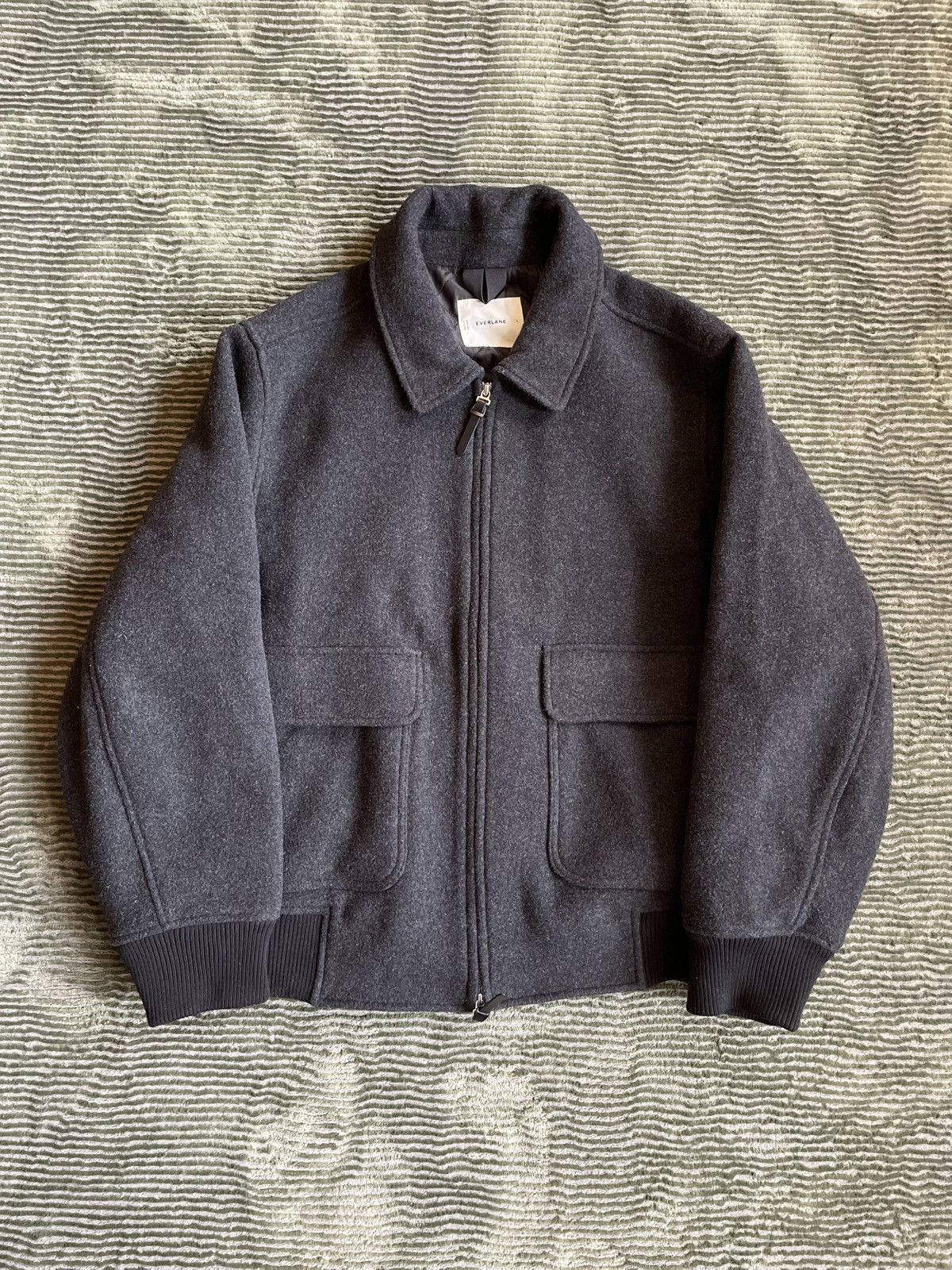 Everlane Everlane ReWool Flight Jacket L Charcoal Black Size US L / EU 52-54 / 3 - 1 Thumbnail