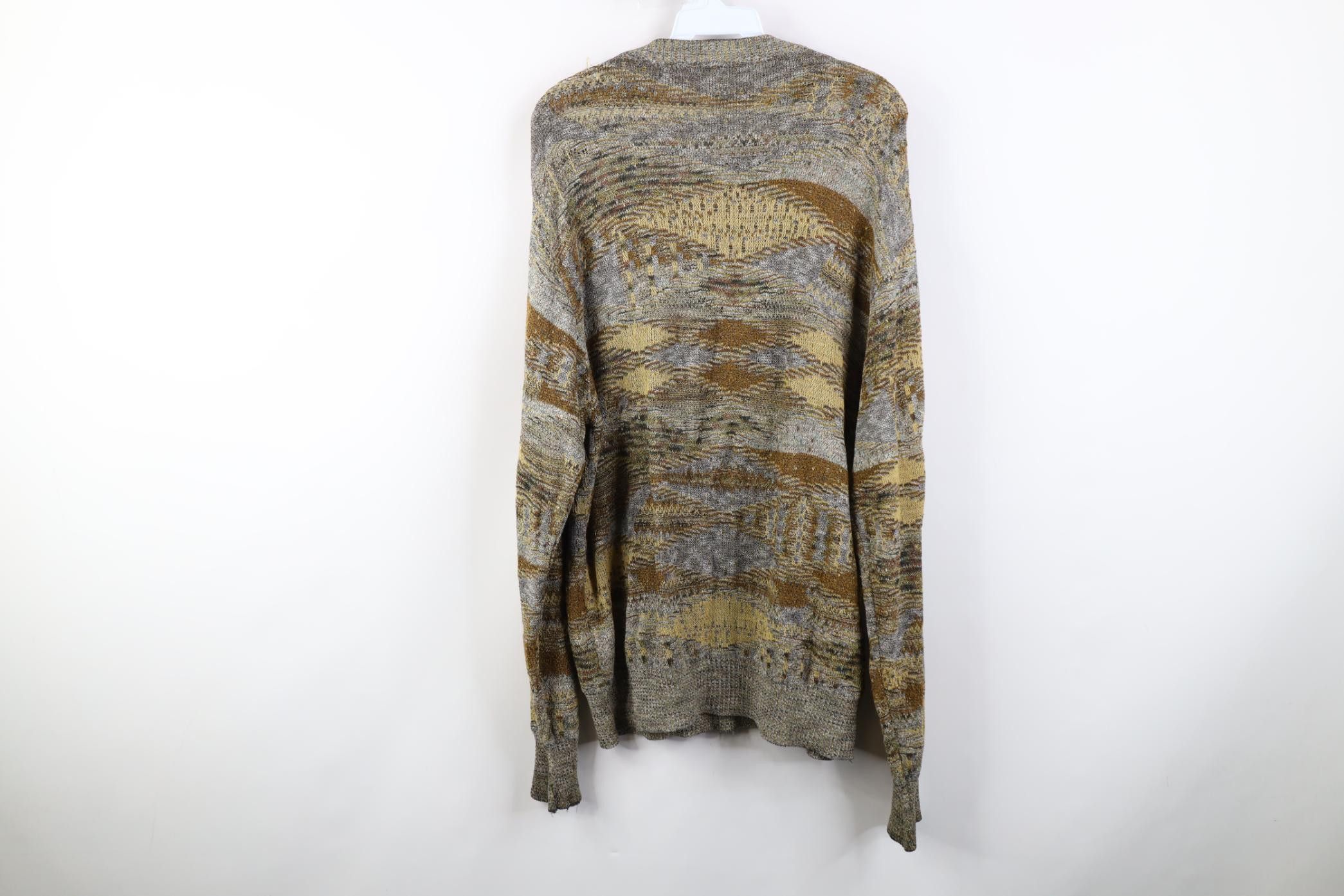 Vintage Vintage 90s Coogi Style Earth Tone Knit Crewneck Sweater Size US XL / EU 56 / 4 - 8 Thumbnail