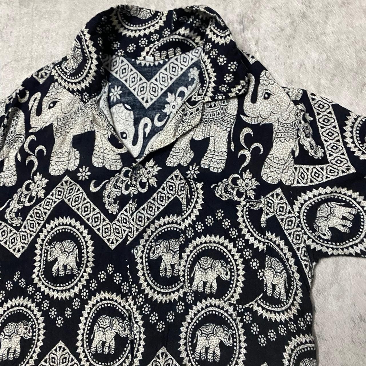 Other Black and white elephant pattern button-up shirt Size US L / EU 52-54 / 3 - 2 Thumbnail