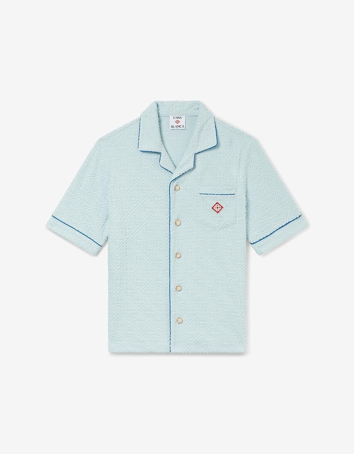 Casablanca Casablanca Light Blue Monogram Towelling Shirt Size US S / EU 44-46 / 1 - 1 Thumbnail