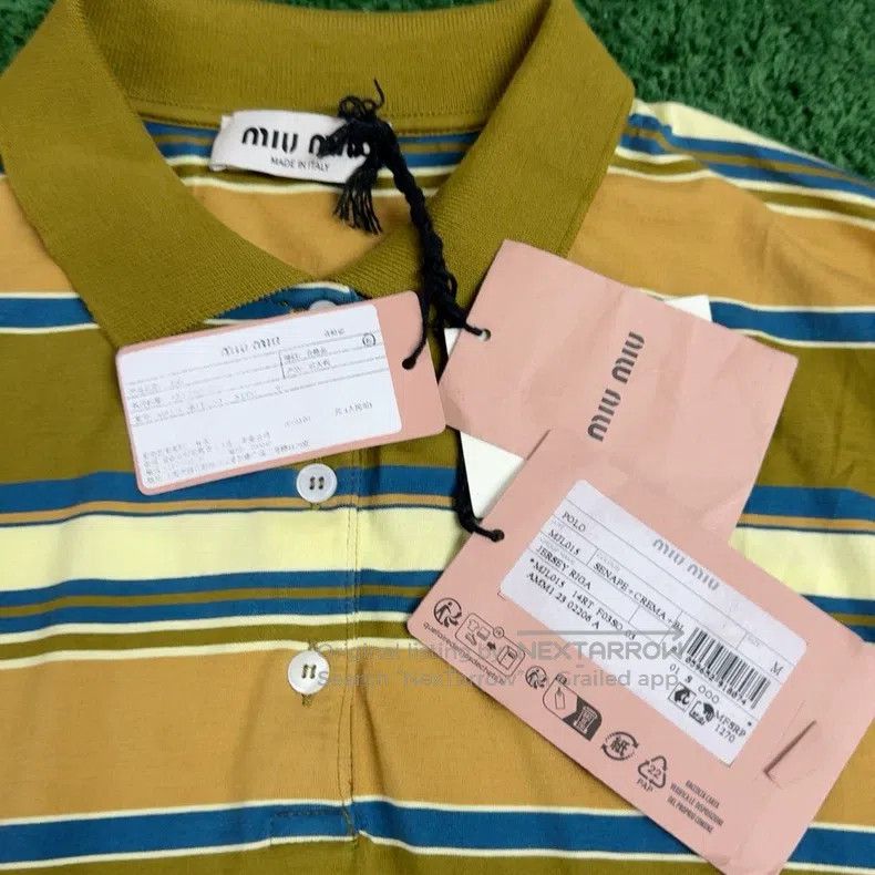 Miu Miu Miu Miu Size M Striped PoLo shirt Size M / US 6-8 / IT 42-44 - 2 Thumbnail