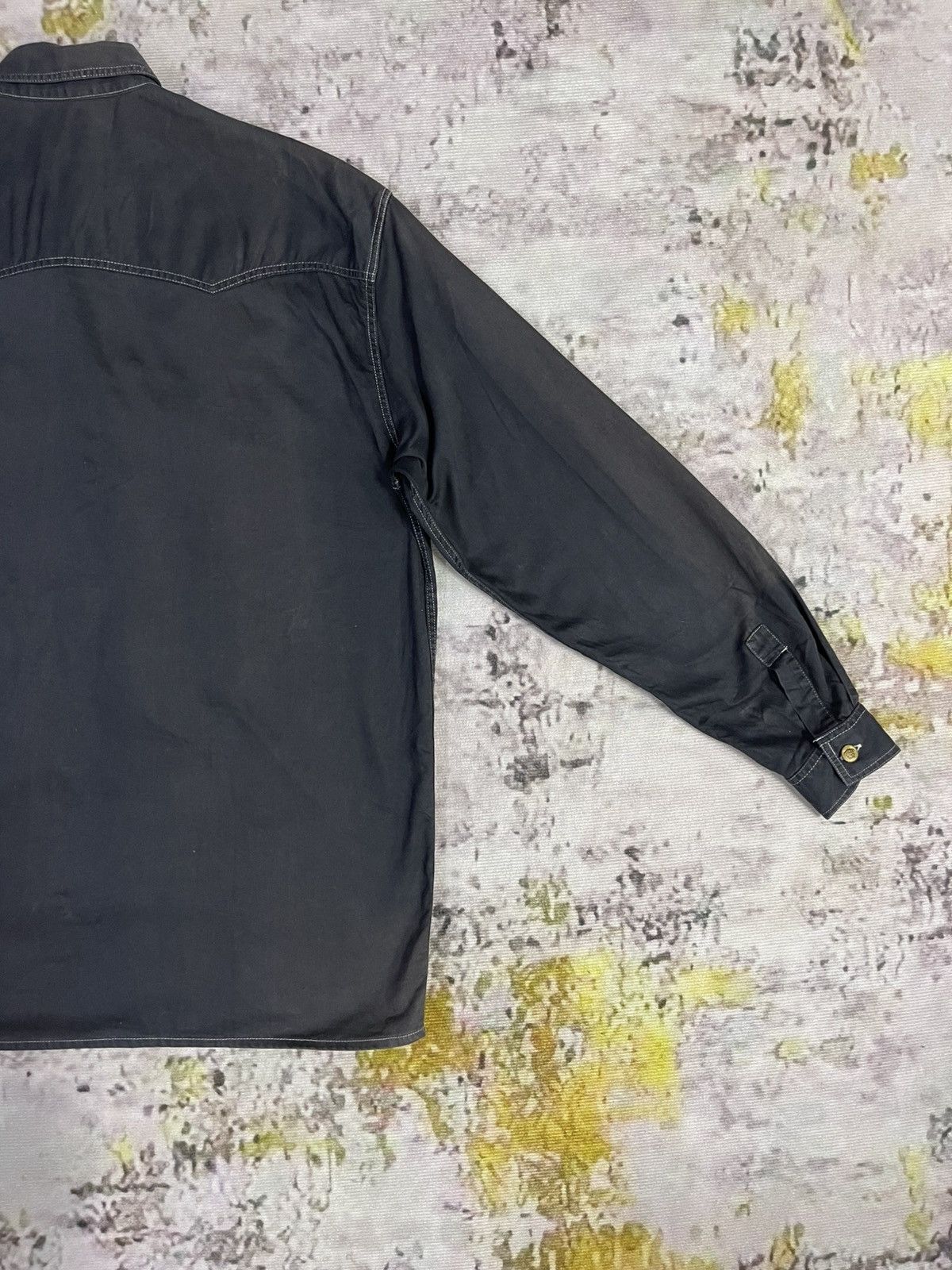 Versace Jeans Couture × Vintage Versace Vintage Black White Contrast Stitch Long Sleeve Size US XL / EU 56 / 4 - 7 Thumbnail